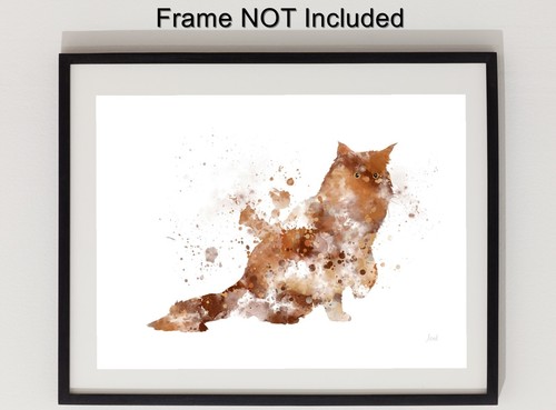 IMPRESIÓN ARTÍSTICA Maine Coone Jengibre Gato Ilustración, Animal, Arte de Pared, Regalo - Imagen 2 de 4