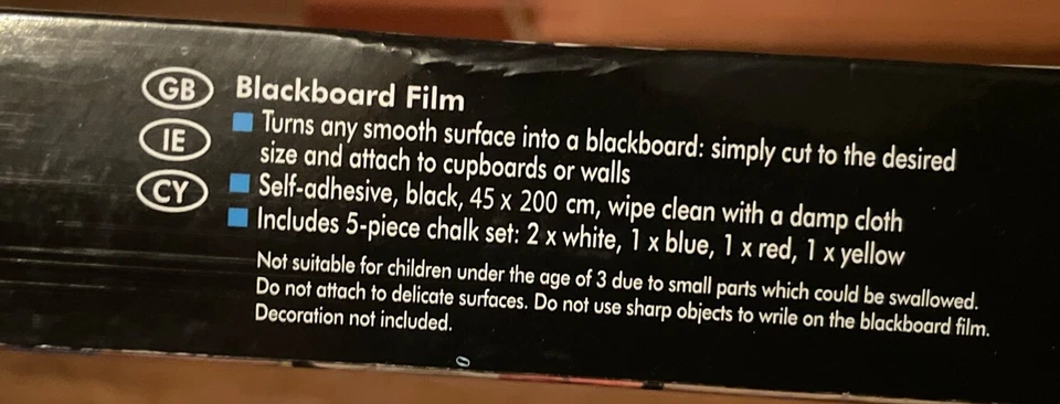 Chalkboard Wall Vinyl Sticker Roll 18" X 79" Wallpaper Peel and Stick - Image 2 of 4