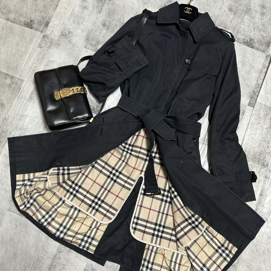 Burberry London Trench Coat Liner With Belt Nova Check Black