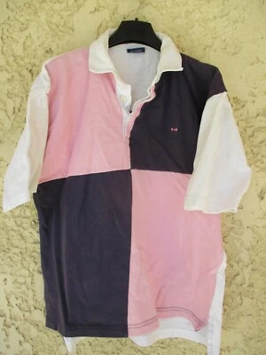 Polo EDEN PARK rugby damier look rétro marine rose blanc manches courtes M - Photo 1/4