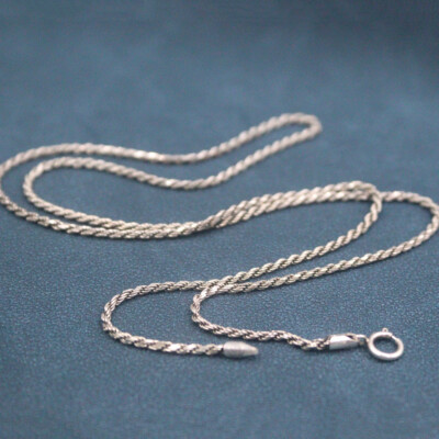 Real S925 Sterling Silver Chain Men Women Thin Rope Link