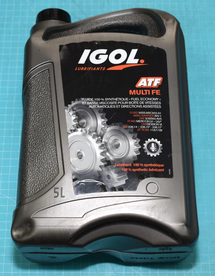 5 litres huile boite de vitesses automatique IGOL ATF MULTI FE 100% Synthétique - Photo 1/1