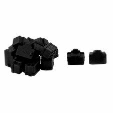 Laptopn PC Ethernet Hub Port RJ45 Anti Dust Cover Cap Protector Black 15Pcs