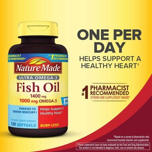 Fish Oil Ultra Omega 3 Nature Made 1400 Mg 130 Softgels ...