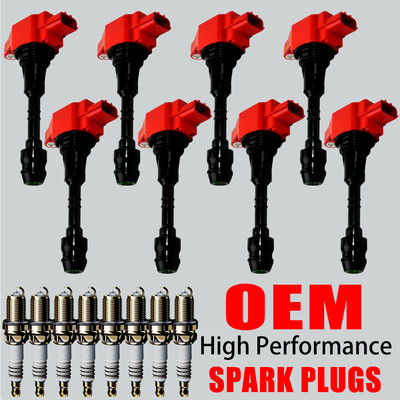 8X OEM Ignition Coils & 8X Iridium Spark Plug For Nissan Armada TITAN 5.6L UF551