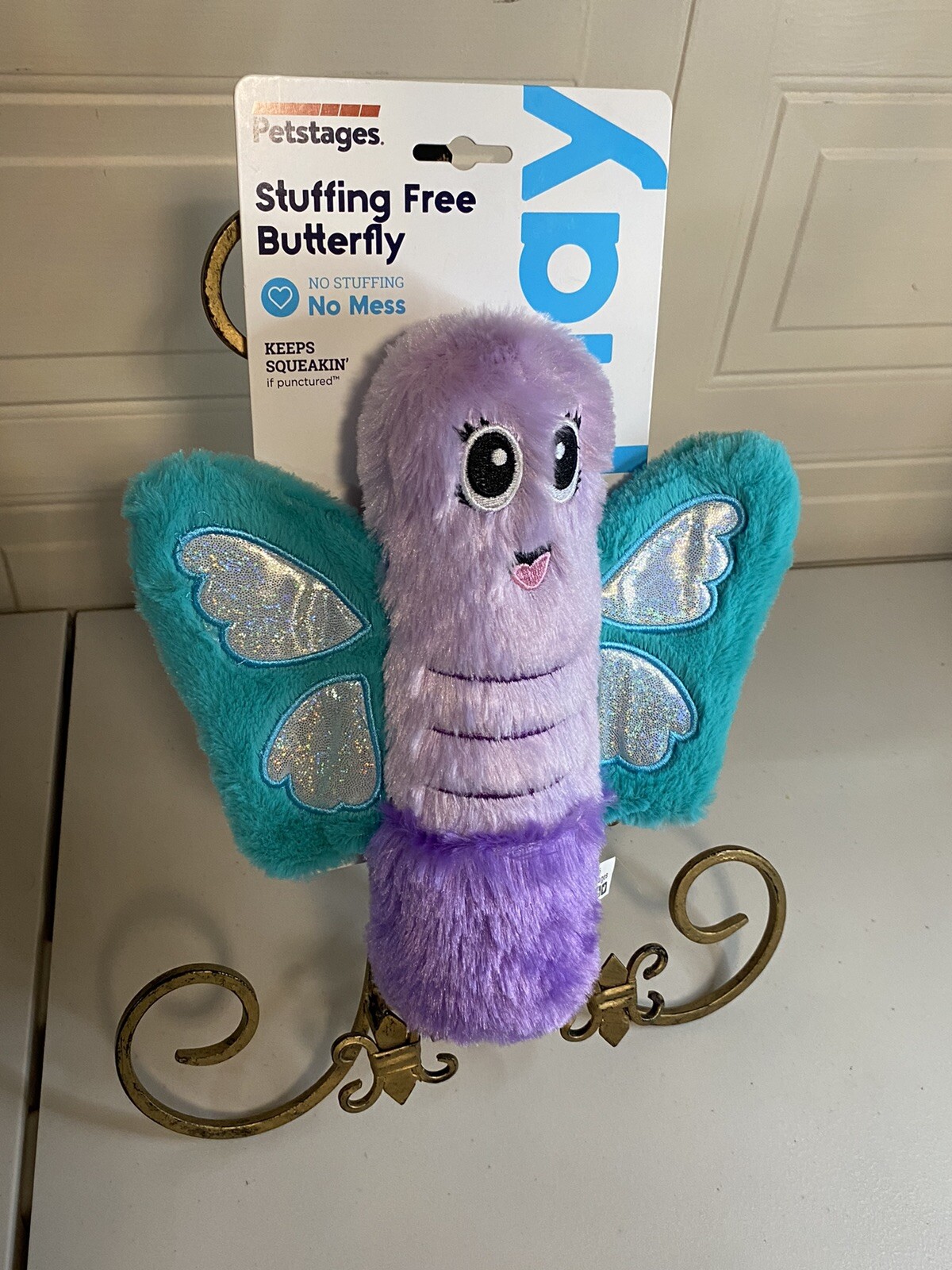 Petstages Clinker & Squeaker  Multicolor 10&rdquo; Butterfly Dog