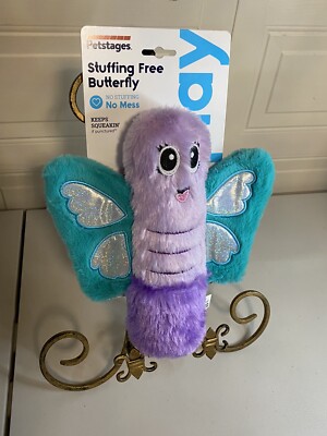 Petstages Clinker & Squeaker  Multicolor 10  Butterfly Dog Toy ,