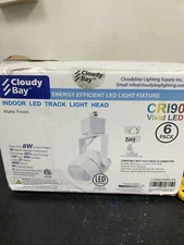 Cloudy Bay 8W 4000K Cool White Dimmable LED Track Light CRI90+ True Color 6-pack