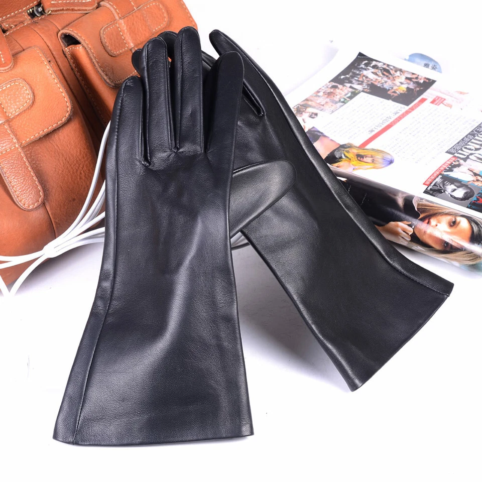 Novas Luvas Longas Masculinas de Couro Real Personalizáveis Motocicleta Inverno Quente GAUNTLET - Imagem 4 de 4