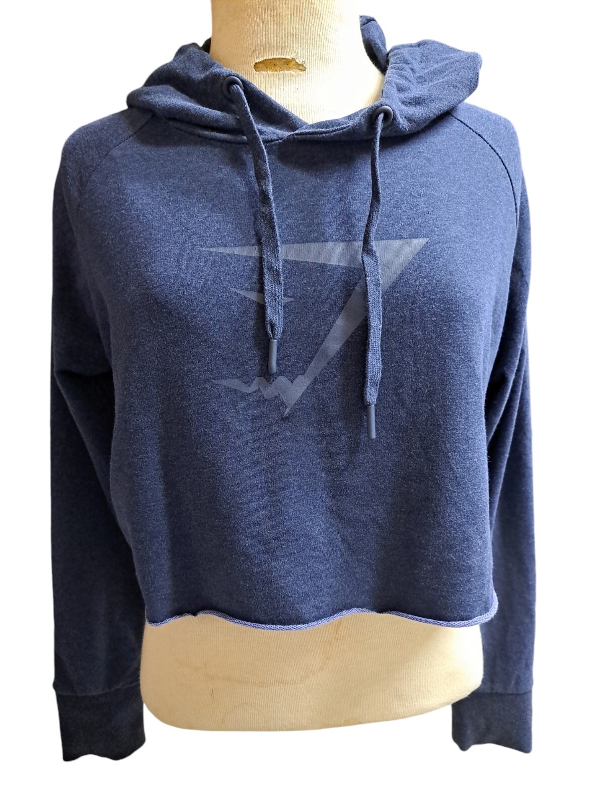Gymshark Cropped Hoodie Women's Size M Blue Sweatshirt Top
