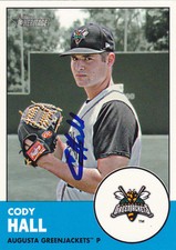 CODY HALL AUGUSTA GREENJACKETS SAN FRANCISCO GIANTS SIGNED CARD MAIMI MARLINS