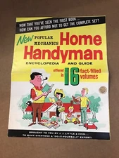 Popular Mechanics Home Handyman Brochure Foldout Vintage