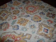 Vtg 72"Round Polyester Boho Abstract Print Multi-Color Tablecloth Wrinkle resist