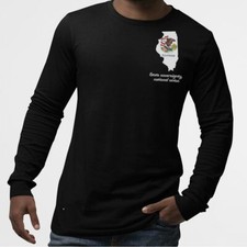 Illinois UnisexTshirtLongSleeve-State Flag With Motto Printed