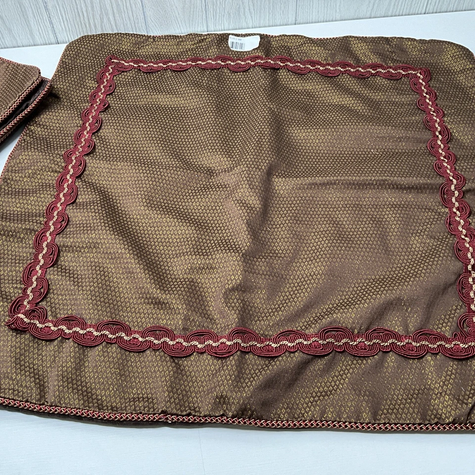 UM PAR CROSCILL Ryland Euro Sham Ouro Vermelho Escuro Bronze - Imagem 2 de 4