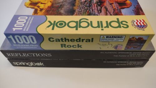 Plantasia, Reflections, & Cathedral Rock Springbok Puzzles Vintage 500 & 1000 P. - Picture 2 of 11