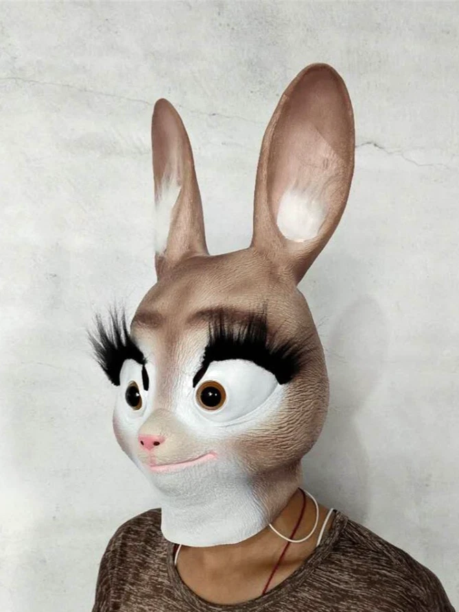 Judy Hopps Latex Mask Cosplay Prop Soft Emulsion Masks For Halloween Party - Image 3 of 4