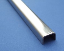 Stainless Steel Channel Trim -Mirror Polished Outside -10 x 7 x 1.2mm -2.4m Long
