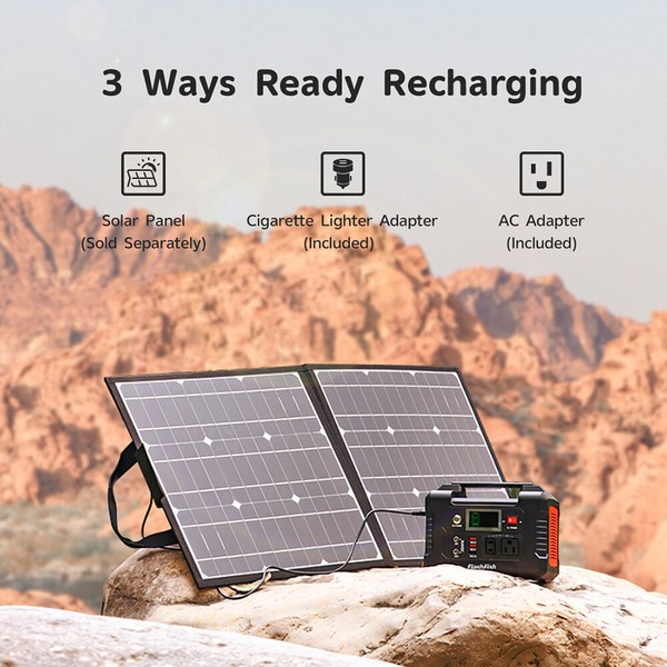 Alternate view of Flashfish 200w 151wh Portable Power Station 60w 18v Foldable Solar Panel A5m0