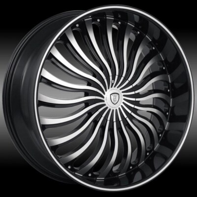 22'' BORGHINI 24 BLACK AND MACHINED 5X108 VELOCITY RAVETTI BEST DEAL ON EBAY!!!