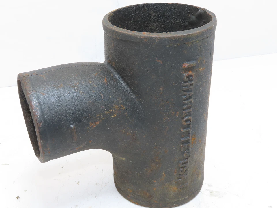 CHARLOTTE PIPE Charlotte Cast Iron No Hub Pipe Fitting NH-28-4X3 Sanitary Tee 4x4x3