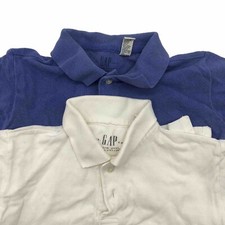 Vintage Lot Of 2 GAP Boys Blue Pique Polo Shirt Size XXS SEE