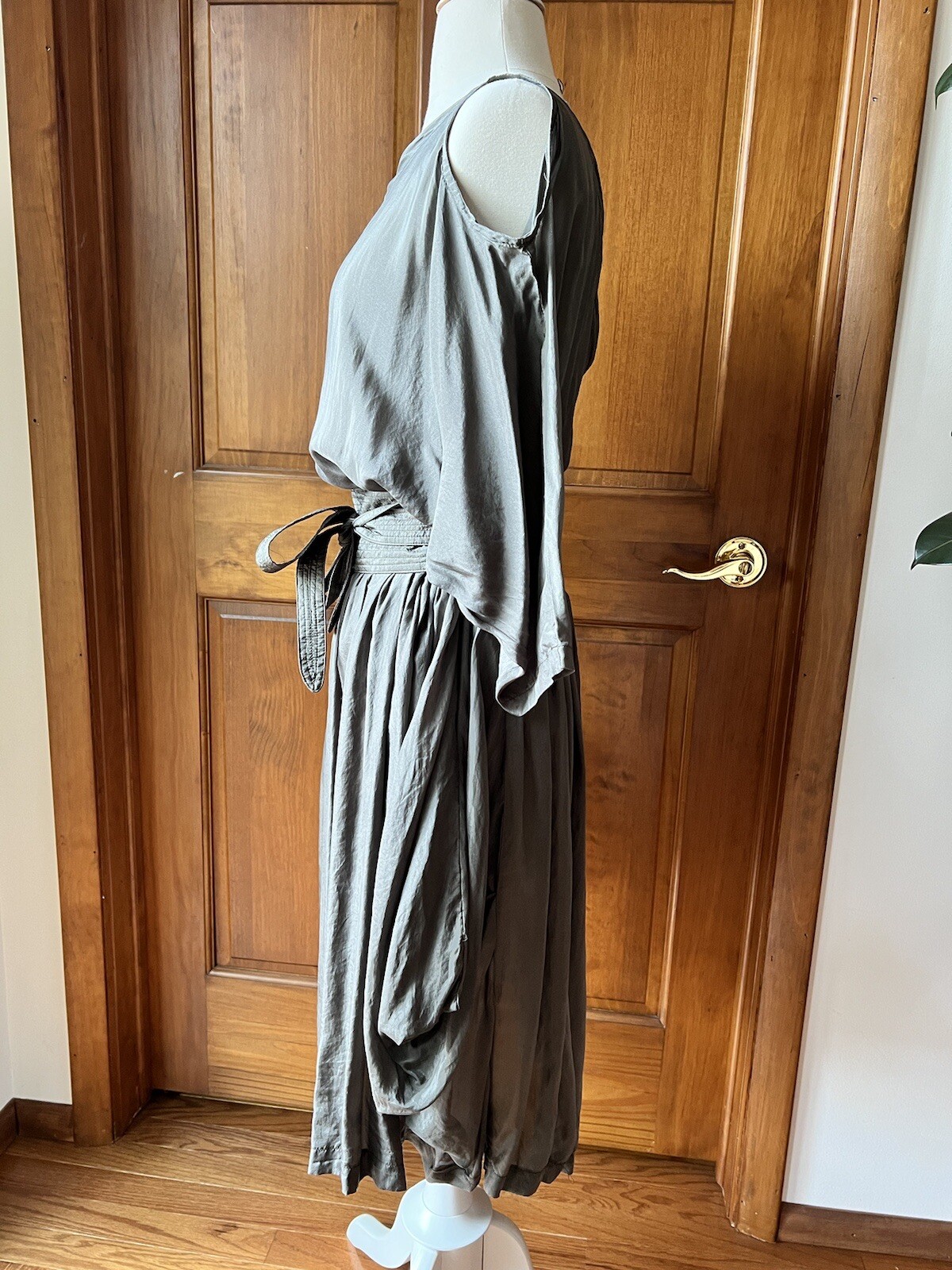 Electric Feathers Dress New York Green Silk Belte… - image 2