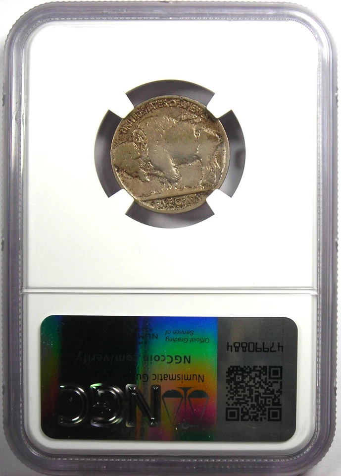 1918/7-D Buffalo Nickel 5C - NGC Fine Details - Rare Overdate Variety Coin! - Image 3 of 4