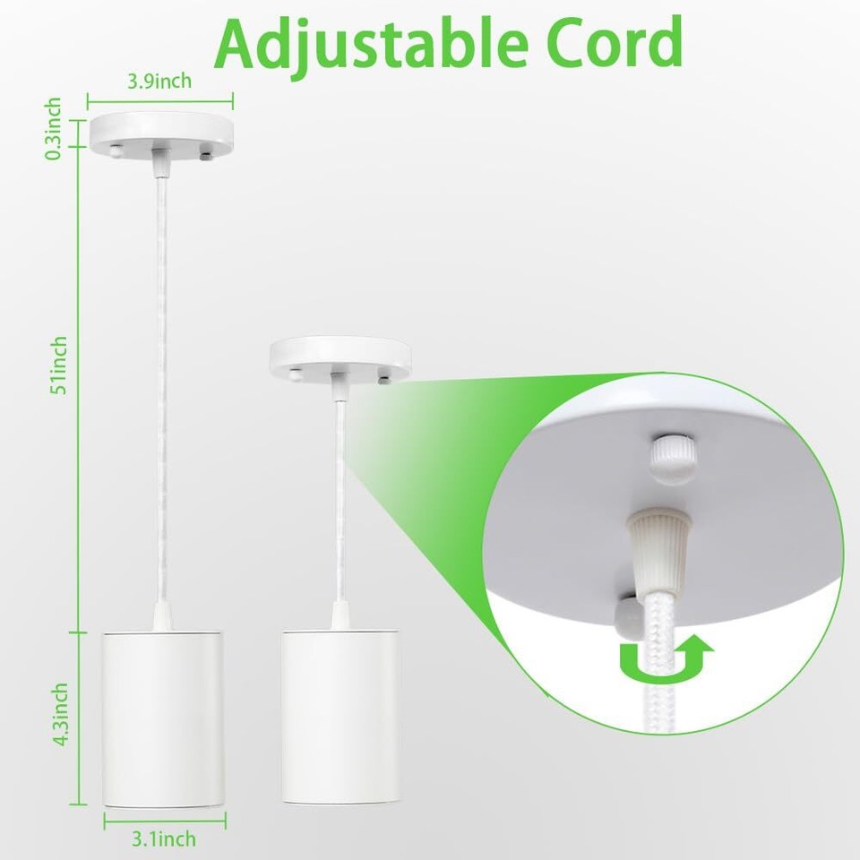 3 Color Pendant Lights12W Adjustable Hanging Lights Kitchen Island