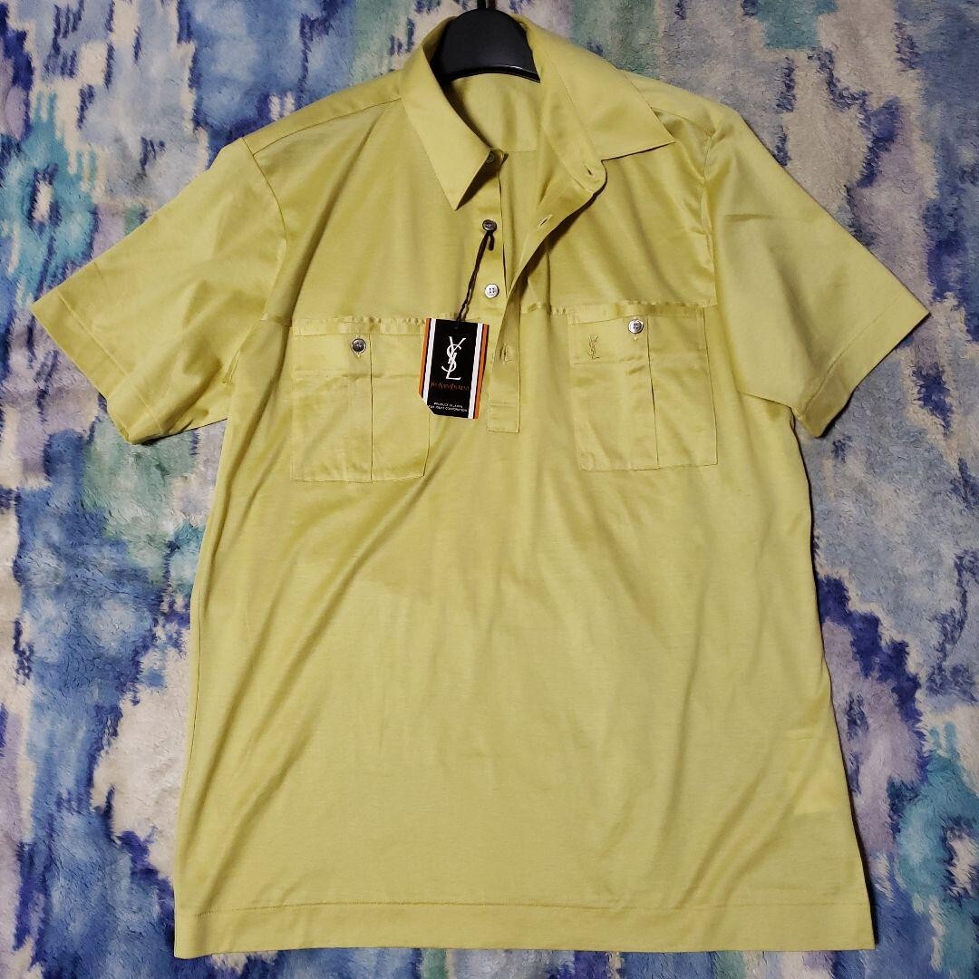 Polo uomo Yves Saint Laurent vintage cotone taglia L fondo di magazzino non usata