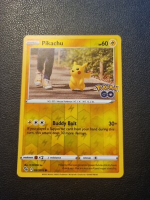 Pokemon Go REVERSE HOLO FOIL Pikachu 027/078 TCG Karte