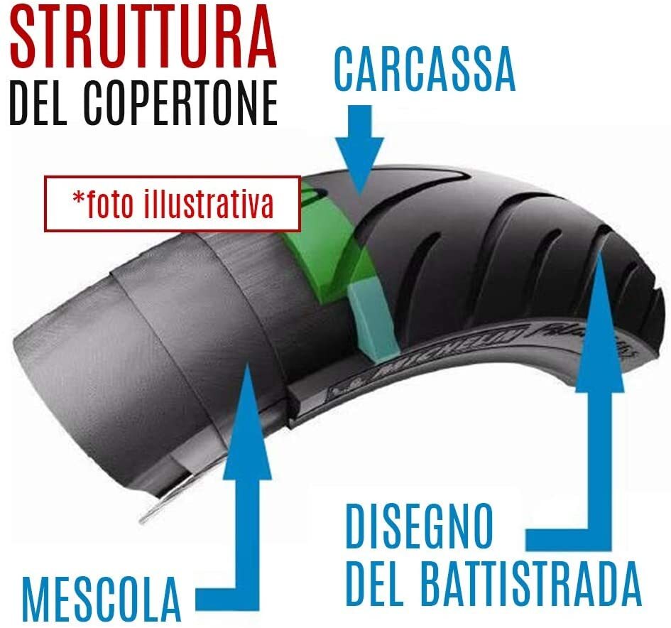 Copertone Bici 26 X 1.25 Nero - Parete Laterale Nera - Ricambio Per MTB E City Bike
