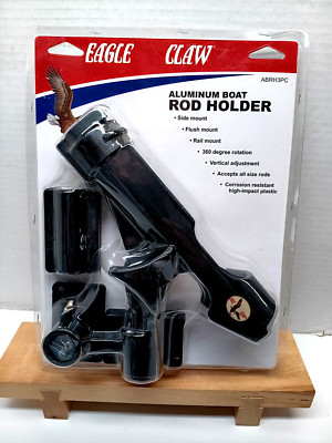 Eagle Claw Fishing Boat Rod Holder w/3 Adaptors Universal Fit ABRH3PC SEALED NEW