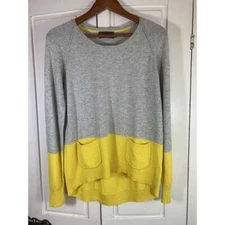 Michael Stars 1 Sweater Womens S Extra Fine Wool Cashmere Oversized Yellow READ