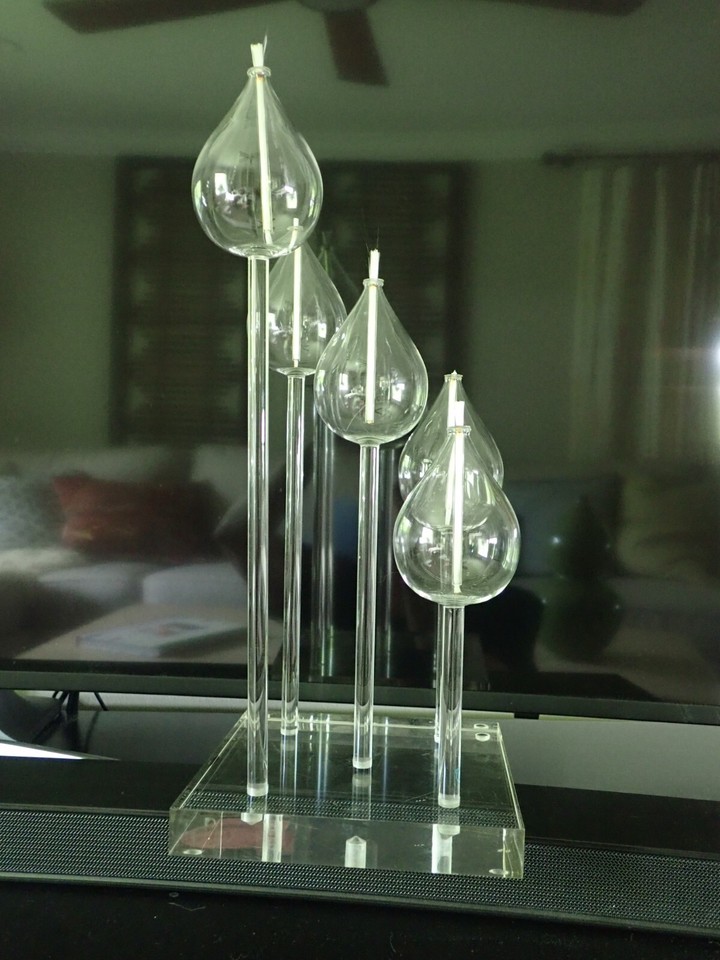 Belag of Vero Beach Florida Vintage 5 Tier Hand Made Lucite & Glass Oil Lamp eBay