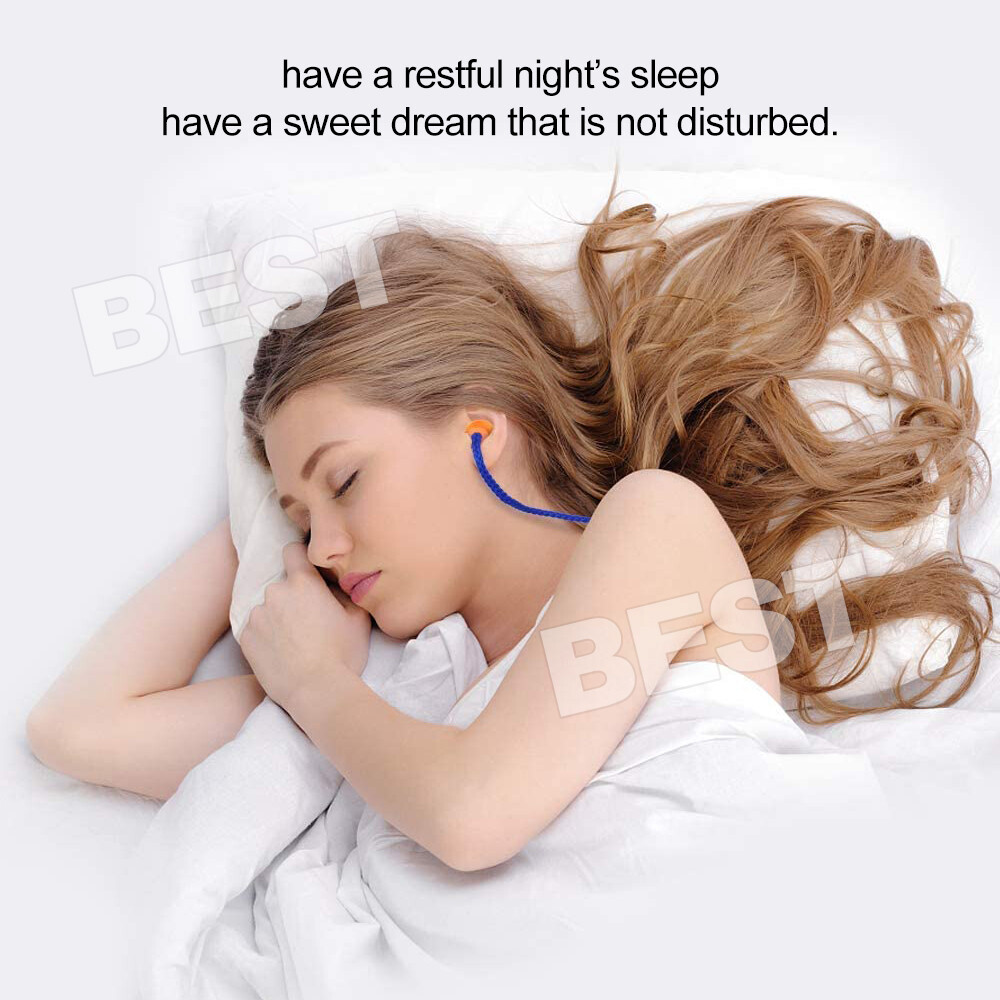 12pcs Soft Silicone Corded Ear Plugs Reusable Hearing Protect Safety