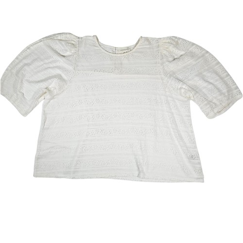 Treasure&Bond Beautiful Lace Puff Sleeve Blouse, 3X, Ivory - Picture 9 of 14