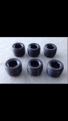 Lot of (9) BLACK STEEL Allen Head 1/4'' NPT PLUGS Pipe Thread INTERNAL