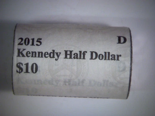 2015-D  Kennedy Half Dollar  Mint Wrapped Roll 20 BU Half Dollar coins