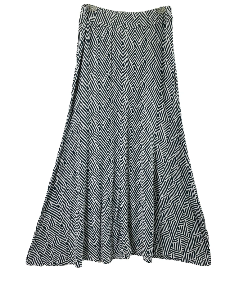 New Direction Maxi Falda Mujer Pequeña Geo Estampado Boho Tejido Informal Cómoda Pull On Foto 2 de 4