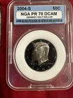 NGA PR 70 DCAM 50C Kennedy Half Dollar 2004-S