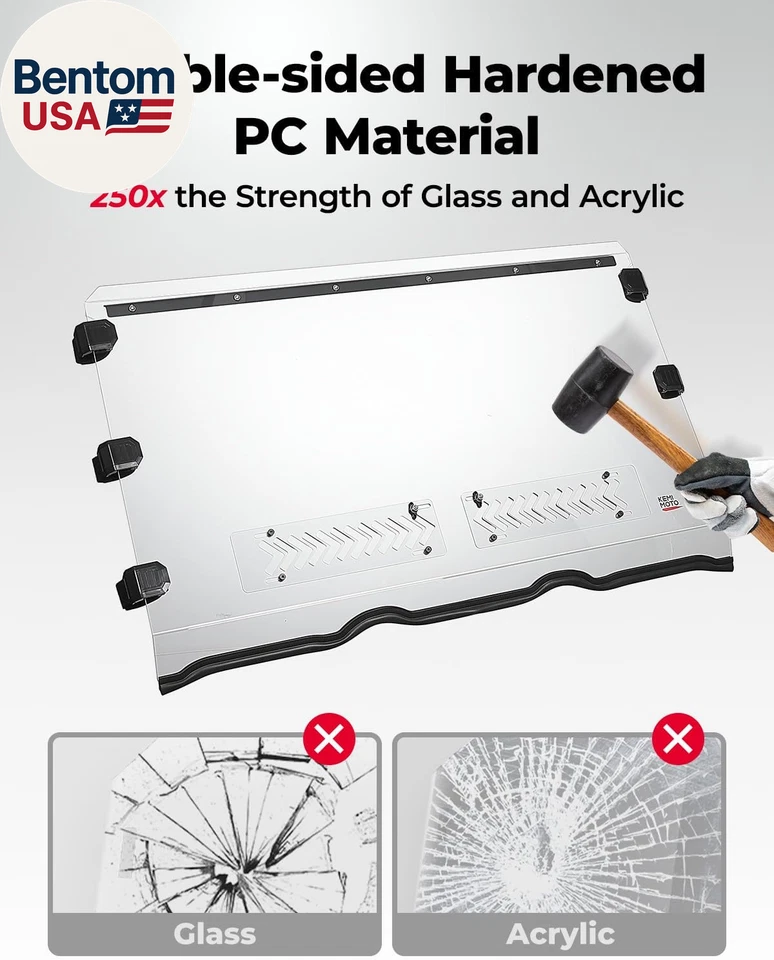 Front Vented Windshield Compatible with Ranger 800 / XP 800 / Crew 2010-2016, Ra - Image 3 of 4