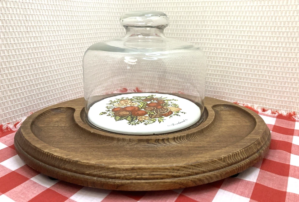 Bandeja de galletas de queso Goodwood Spice of Life de colección de los años 70 tablero cúpula de vidrio Foto 4 de 4