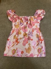 Lulus So Stunning Orange Multi Floral Jacquard Puff Sleeve Mini Dress XXL