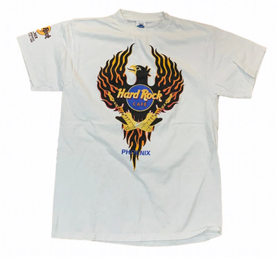 Vintage Hard Rock Cafe Shirt Mens XL White Phoenix Desert Graphic Tee Fire Rare