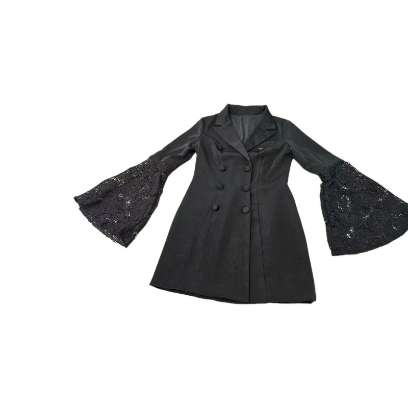 Fall Fashion Womens V Neck Flared Long Sleeve Blazer Jackets Party Coat, XS 