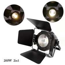 COB LED Spotlights Warm Cold White Par Light Stage Light 200W with Barn Doors