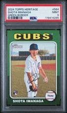 2024 TOPPS HERITAGE GREEN BORDER #564 SHOTA IMANAGA PSA 9