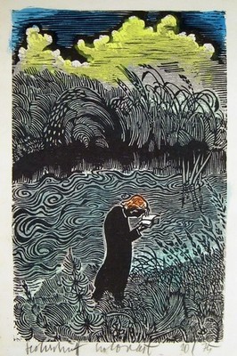 Otto Pankok? / The Breviary? / Colour Woodblock Print / Expressionist / Ex. 20/75