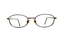 VTG Anne Klein Glasses Oval Round Brown Metal Italy K1091 2019 52 19 135